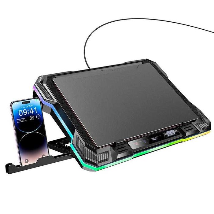 Кулер подставка для Ноутбука HOCO DH20 10 режимов RGB 7 уровней 2 USB
