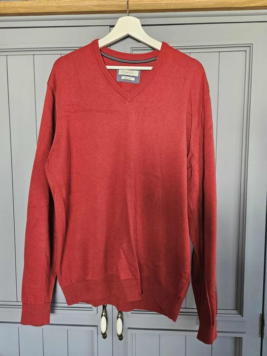 Sweter męski Bugatti xxl fiesta cotton czerwony elegancki