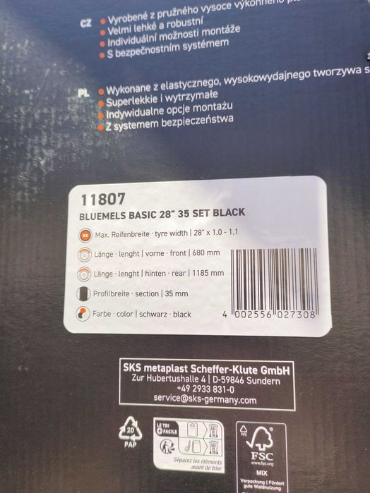 NIEUŻYWANE błotniki SKS bluemels 28' ! 35mm !