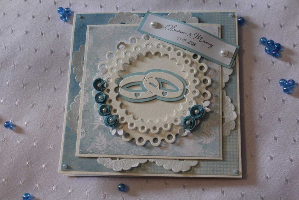 Kartka ślubna - ręcznie robiona