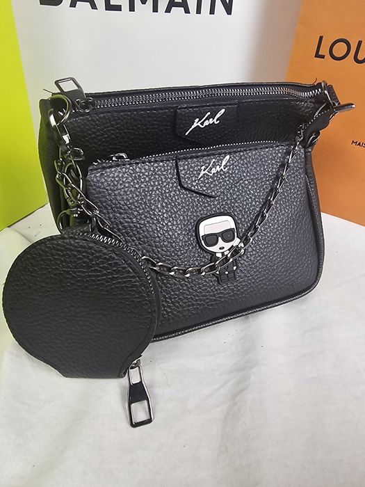 Torebka Karl Lagerfeld 3w1 czarna ludek damska