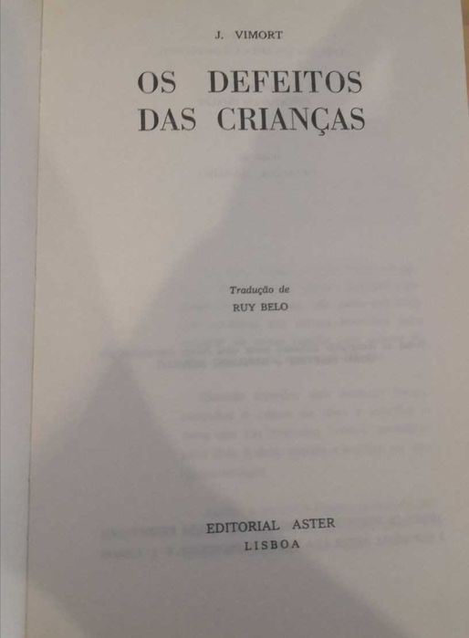 Os Defeitos das Crianças - J. Vimort