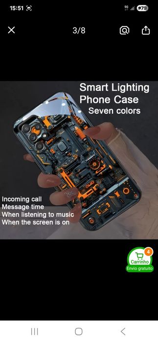 Capa iluminada para telemovel samsung s24 ou s25