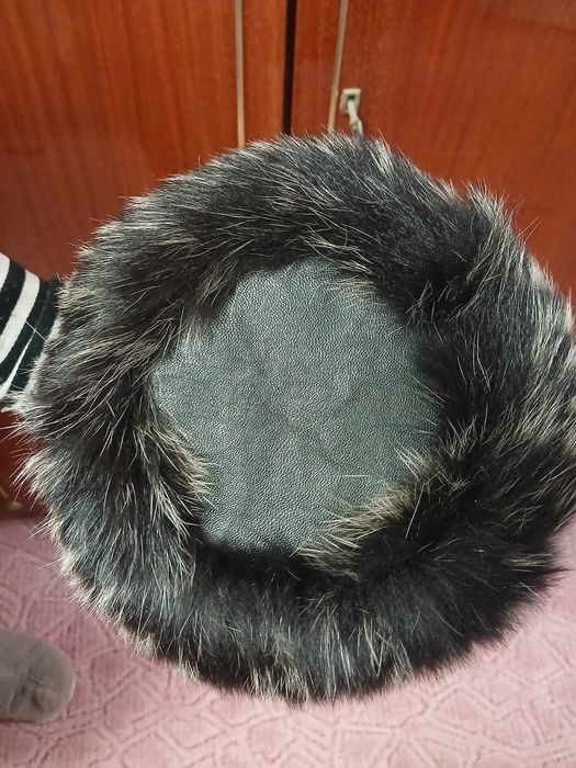 Вязаная женская меховая шапка