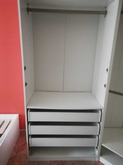 Roupeiro de canto branco ikea USADO