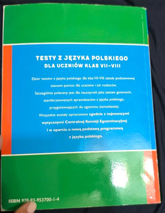 Testy z języka polskiego VII-VIII Boratyńska powt egzamin ósmoklasisty