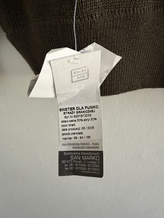 Sweter z Wełną 50% straż graniczna san marko 88-94/165