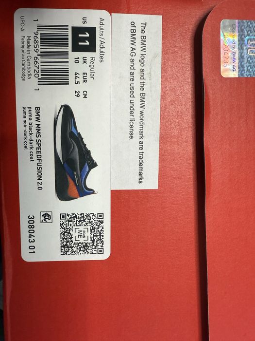 Puma BMW MMS Speedfusion 2.0 арт.30804301 US11 р.44,5-29см