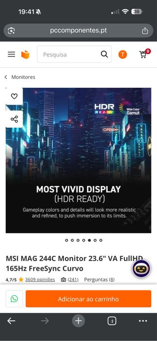 Monitor gamer msi curvo