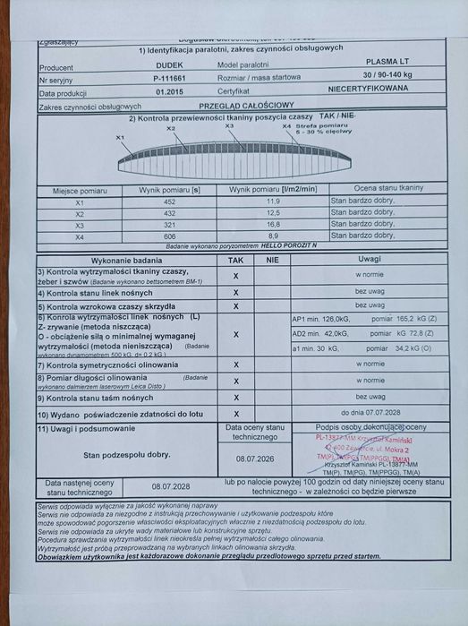 Paralotnia Plasma LT 30
