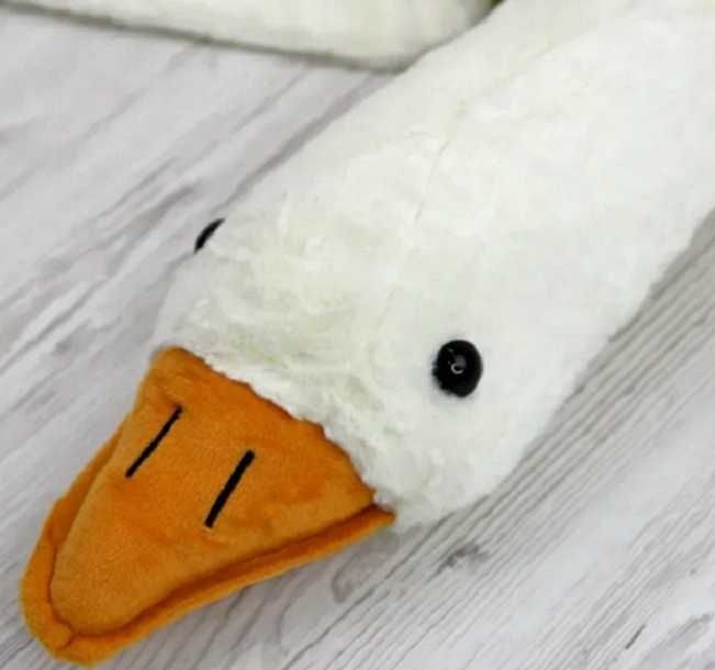 М'яка іграшка з пледом усередині, Гусь обіймашка, білий, 160 см.