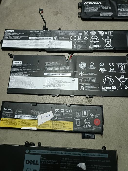 Pakiet 10 sztuk oryginalnych baterii do notebooka, uszkodzone