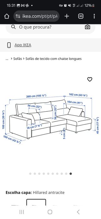 Sofá-cama IKEA EKILSTUNA, cinza, por €250 (original €799).