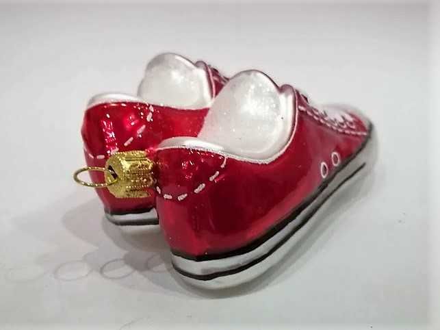 Tenisówki - szklana bombka choinkowa Made in Poland 21S95R bombkizebra