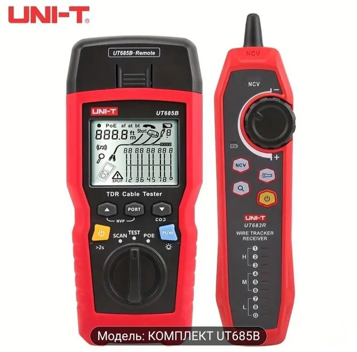 Професійний TDR кабельний тестер UNI-T UT685B KIT (PoE, трасошукач)