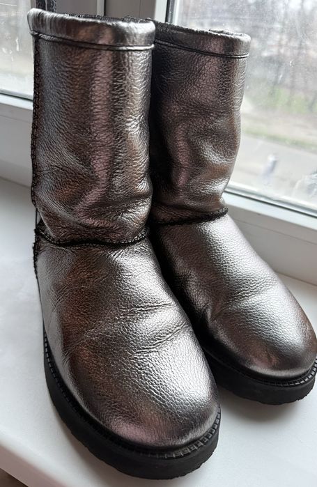 Угги женские серебристые красивые