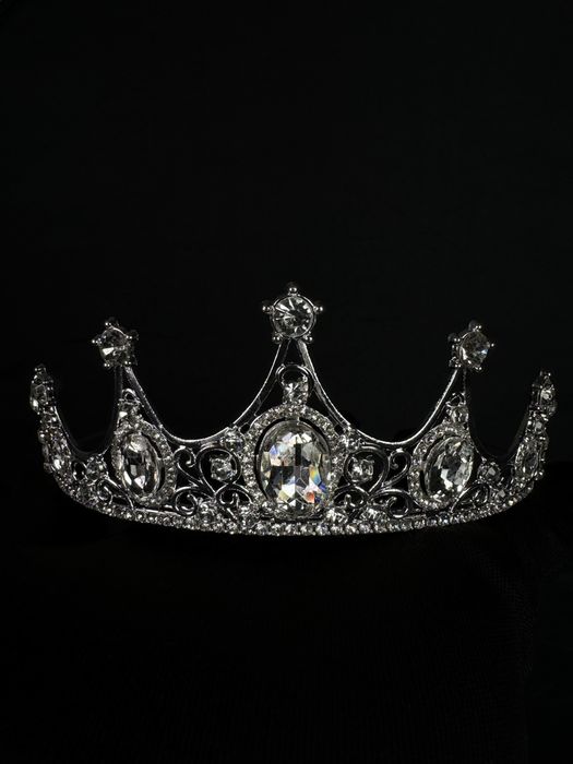 Корона тиара диадема серебрянная, украшение на свадьбу весільна корона