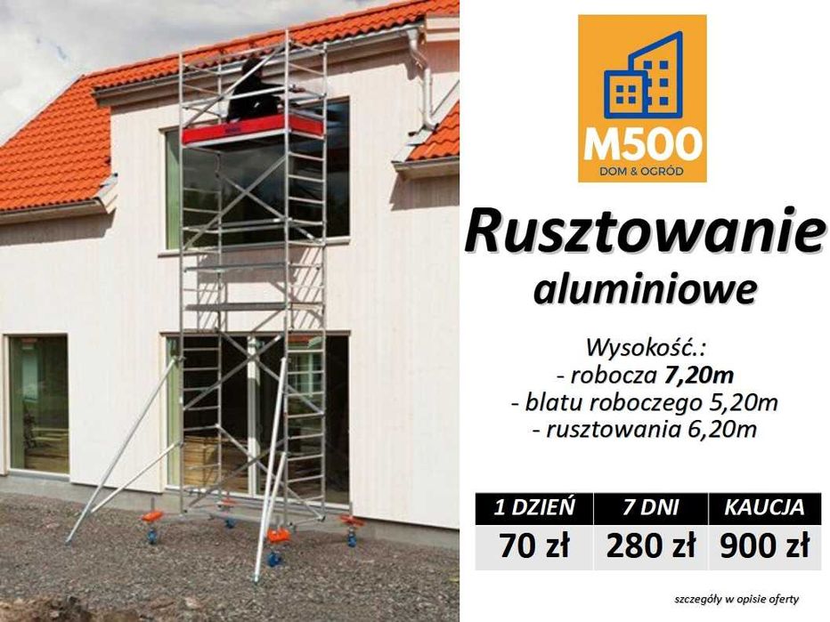 Wynajem RUSZTOWAŃ i DRABIN aluminiowych wypożyczalnia sprzętu