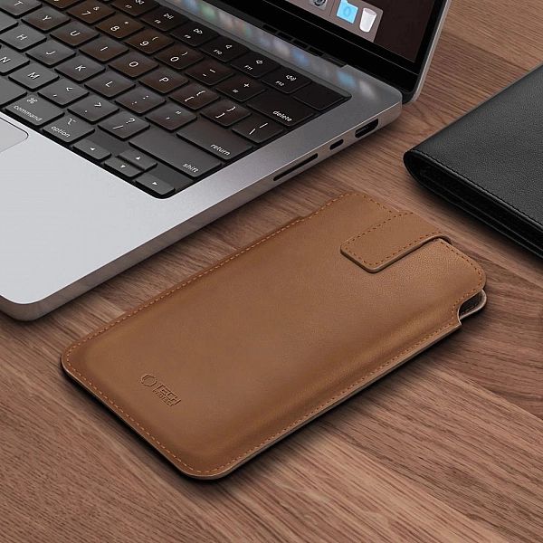 Etui Tech-Protect SM65 dla smartfonów 6.0-6.9" - brązowe