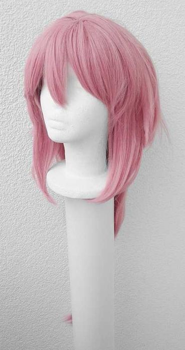 Yae Miko Genshin Impact cosplay wig różowa długa peruka z grzywką