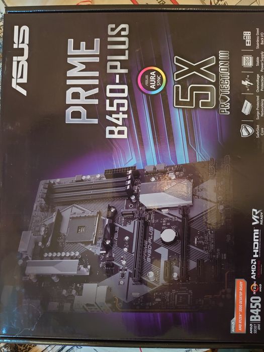 Комплект = Материнська Плата Asus Prime B450-PLUS + AMD Ryzen 5 2600