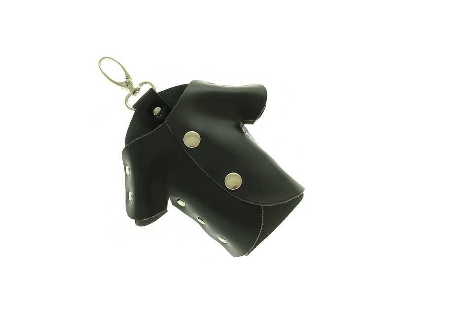 Skórzane etui na klucze pojemne małe czarne ludzik skóra 100% kolory