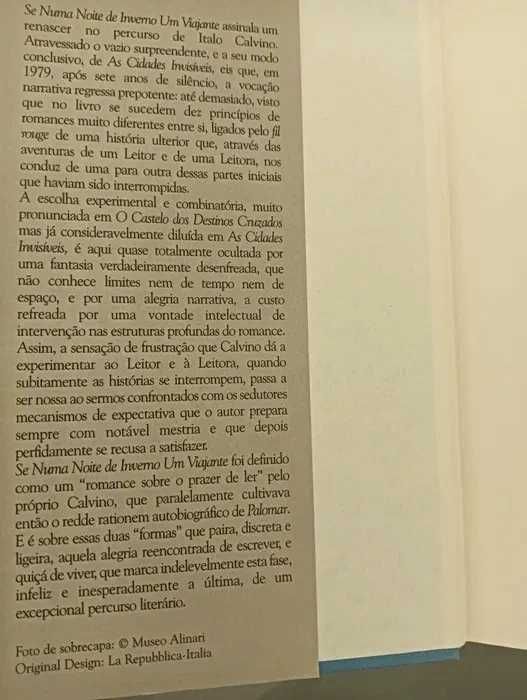 Se numa Noite de Inverno um Viajante , de Italo Calvino