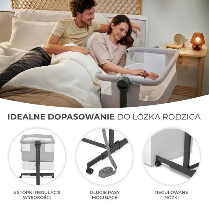 Łóżeczko dostawne KINDERKRAFT Neste Up 2w1 Beżowy max 9kg