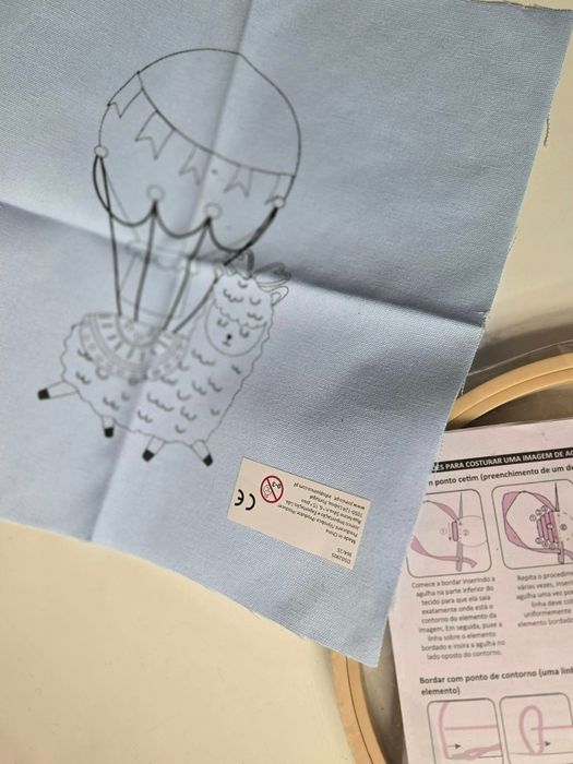 Zestaw Do Haftowania z Tamborkiem balon owca Kayet