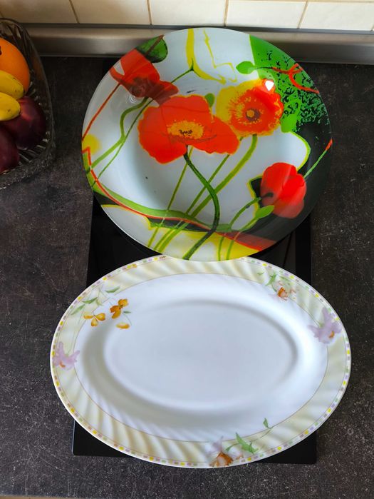 Блюдо кругле скляне діаметр 31 см