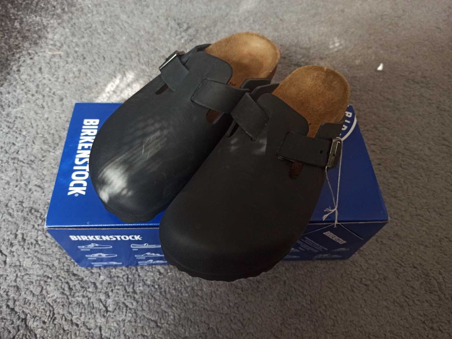 Nowe z metką skórzane klapki Birkenstock Boston r. 38