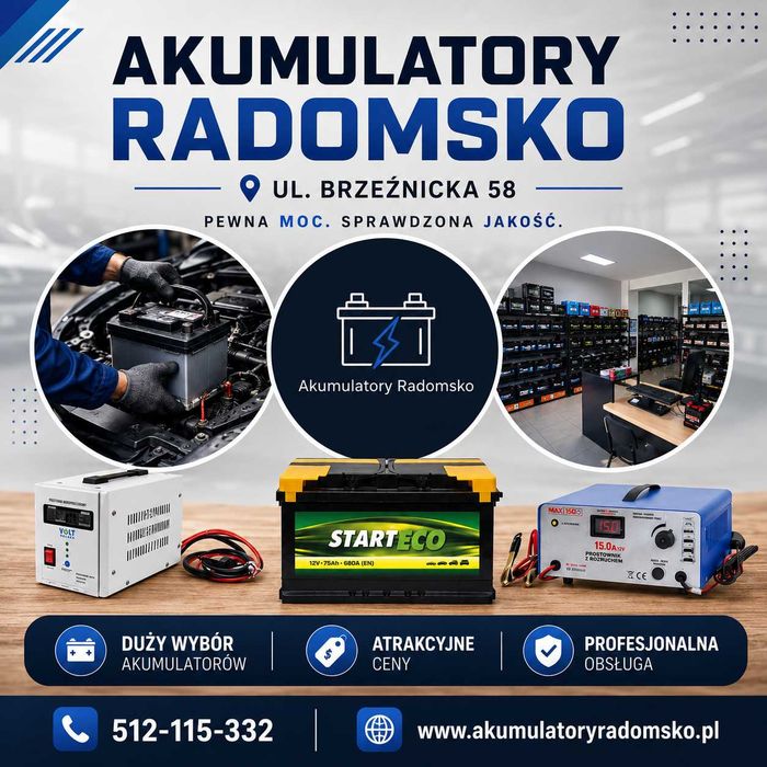 Akumulator ECO-FORCE Cargo 180Ah/1050A TRUCK L+ Sklep Akumulatory Radomsko ul. Brzeźnicka 58