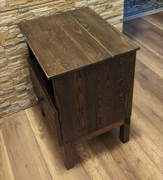 Szafka z szufladą nocna lite drewno brązowa Ikea