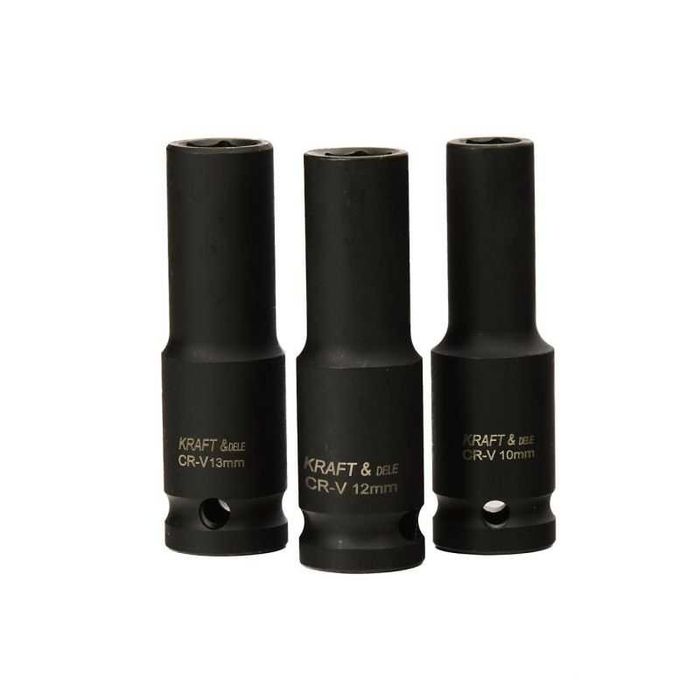 Nasadki udarowe DŁUGIE 1/2" 15szt. 10- 32 mm KD11769