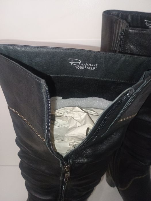 Нові шкіряні сапоги жіночі respect в фірмовій коробці