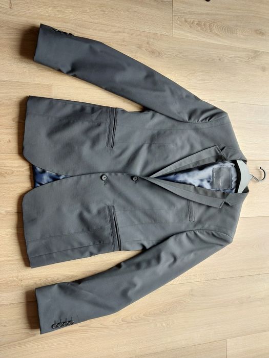 Garnitur Zara Men ciemny grafit spodnie rozm. 40 marynarka  rozm. 48