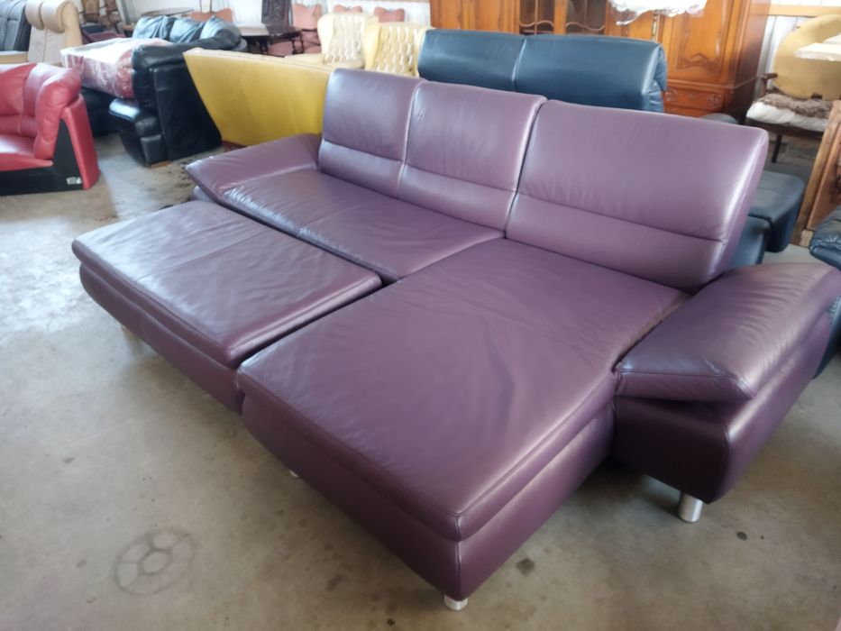 Куток з пуфом, шкіряні