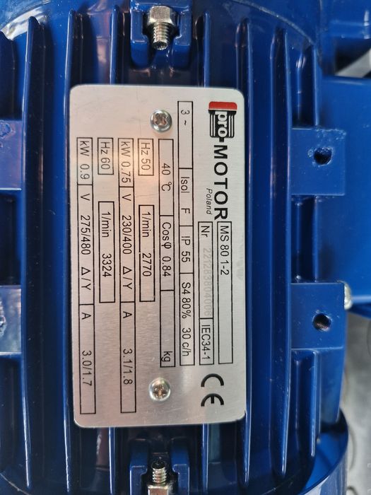 Електродвигун 0,75 kW 3f MS 080 1-2 B5 (3000 1/min) 230/400V 50Hz IE1