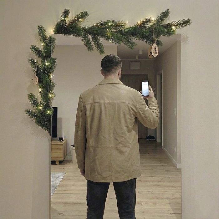 Skórzana piaskowa kurtka męska Umberto Rosetti – 100% Skóra Naturalna