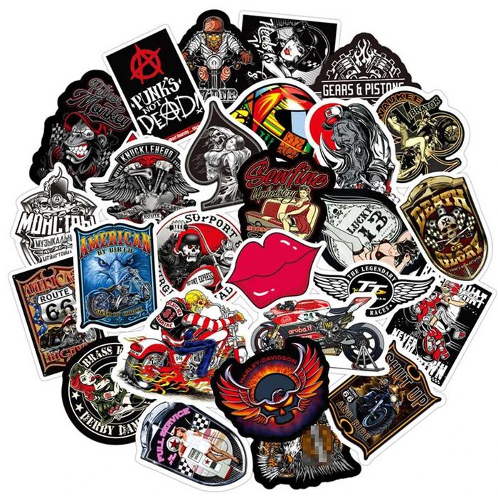 Наклейки стикеры сексуальные девушки байкеры мотоциклы Harley-Davidson