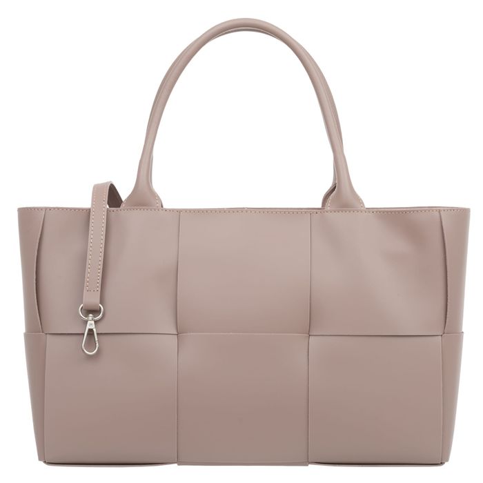 VERA PELLE torebka skórzana pleciona z paskiem V623 c.różowa