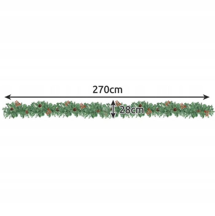ŁAŃCUCH świąteczny 270cm LED zielony gęsty choinka