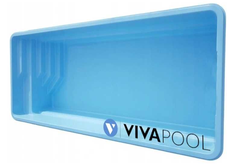 BASEN poliestrowy, ogrodowy 7,50x3,70x wkopywany, zestaw | VIVAPOOL