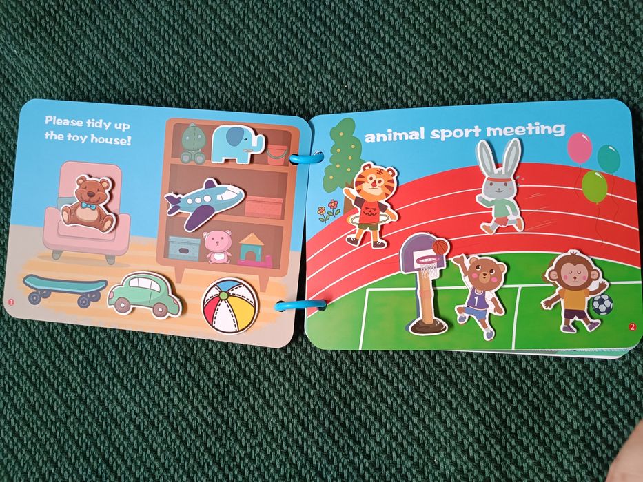 Quiet book mądra książka z rzepami montessori  zagadki nowa