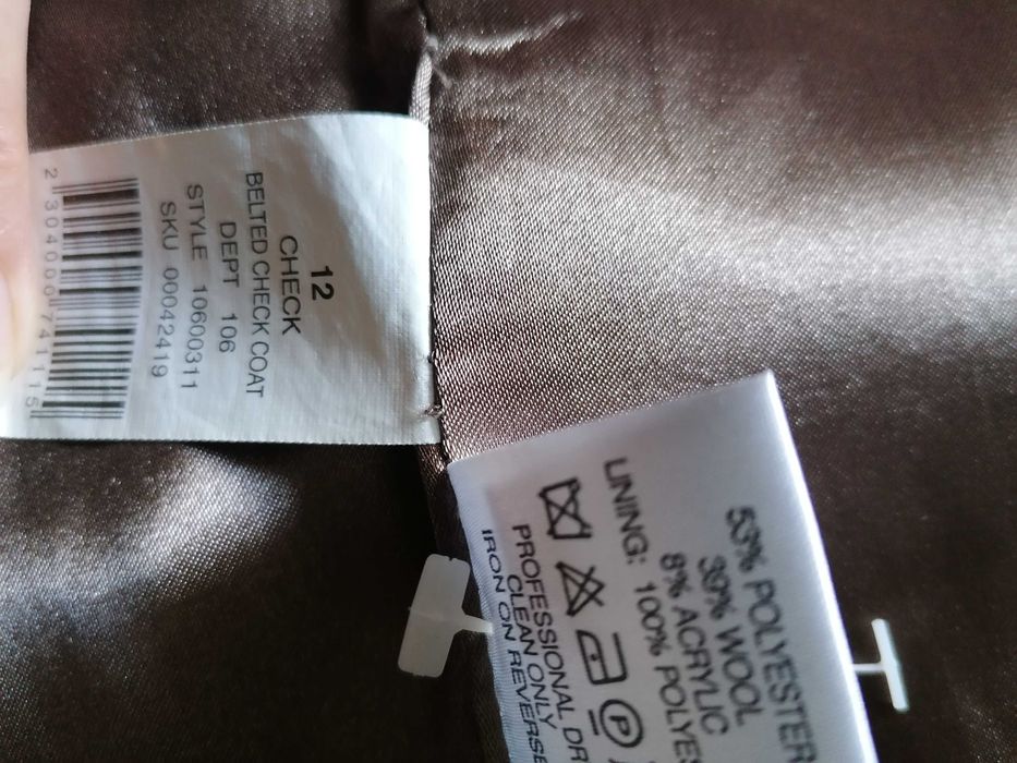 Płaszcz trencz A WEAR z wełną wełna bufki 38/40 M/L
