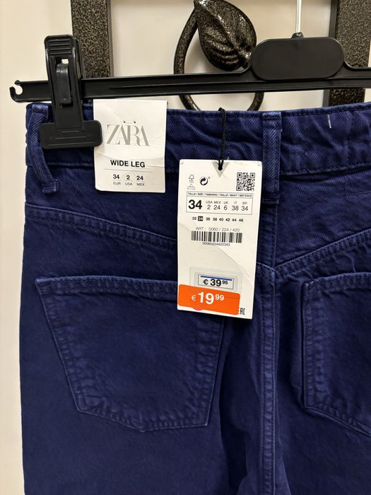 Nowe atramentowe spodnie jeansowe zara