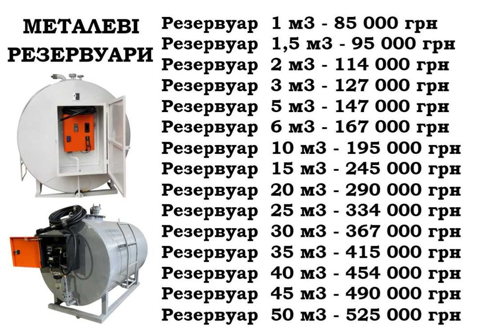 МЕТАЛЕВА ЄМНІСТЬ для палива 3куб,5куб,10куб,15,20куб Бочка Резервуар