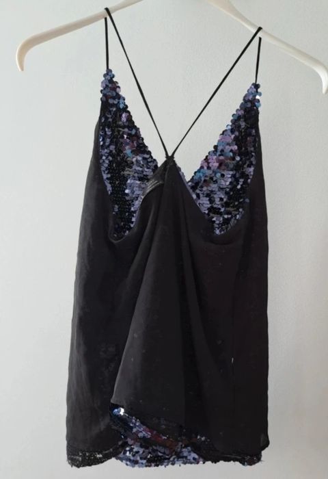 Top zara lantejoulas xs