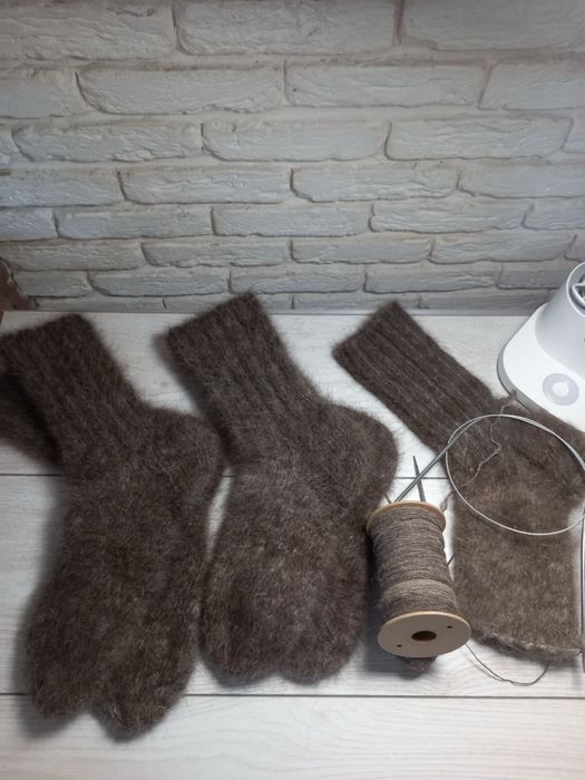 ЗИМНИЕ ВЯЗАНЫЕ Носки из собачей шерсти,пуха - Хаски. Шкарпетки зимові