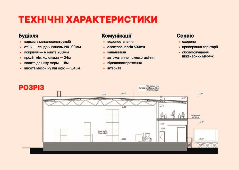 Продаж складу класу"B+". Площа від 600кв. м..Бровари.